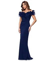 Xscape Petite Ruffled Sweetheart-Neck Fit & Flare Gown