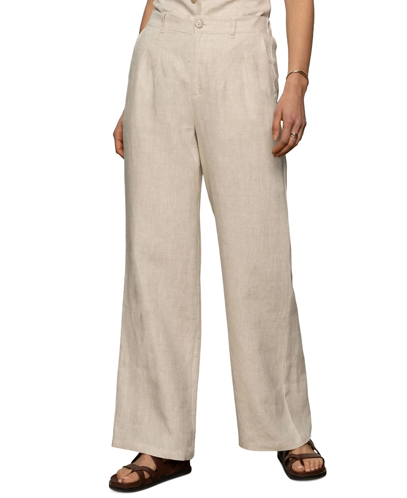 Sanctuary Women's Hopper Linen Straight-Leg Pants