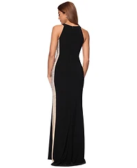 Xscape Women's Beaded Colorblocked Bodycon Dress