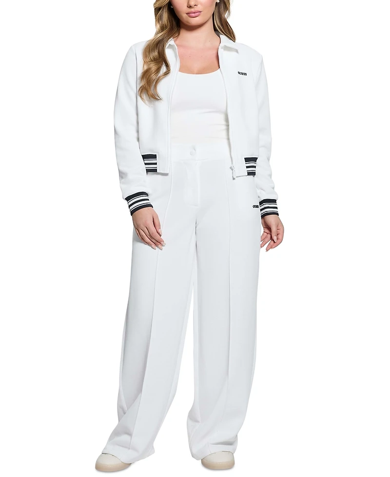 Guess Women's Amaryllis Front-Zip Stripe-Trim Cardigan