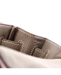 Pre-Owned Hermes Kelly 28 Handbag Grey Clemence with Gold Hardware