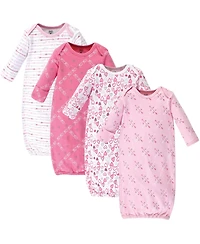 Luvable Friends Baby Girls Soft Interlock Gown Quartet