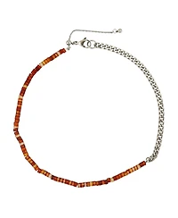 Red Agate / Silver Necklace