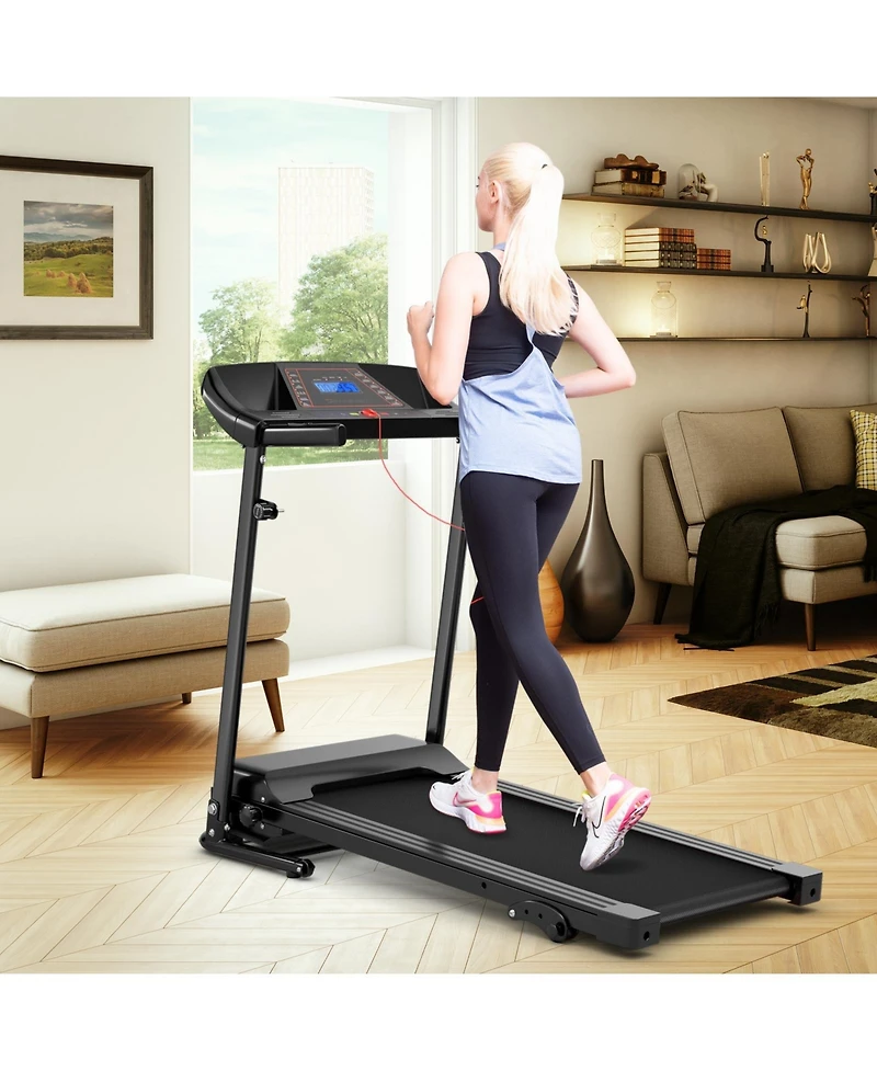 Electric Foldable Treadmill with Lcd Display and Heart Rate Sensor