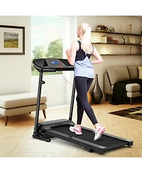 Electric Foldable Treadmill with Lcd Display and Heart Rate Sensor