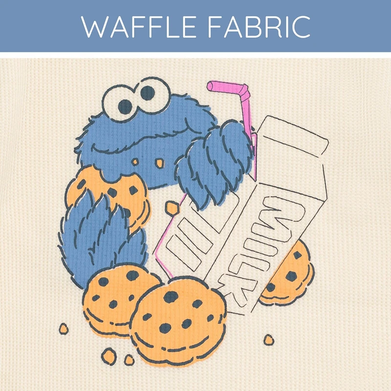 Sesame Street Little Boys Cookie Monster Waffle Knit T-Shirt and Shorts Outfit Set