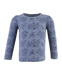 Hudson Baby Girls Thermal Long Sleeve Tees 5pk, Dusty Rose Floral