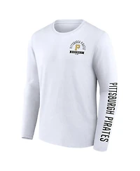 Fanatics Men's White Pittsburgh Pirates Press Box Long Sleeve T-Shirt