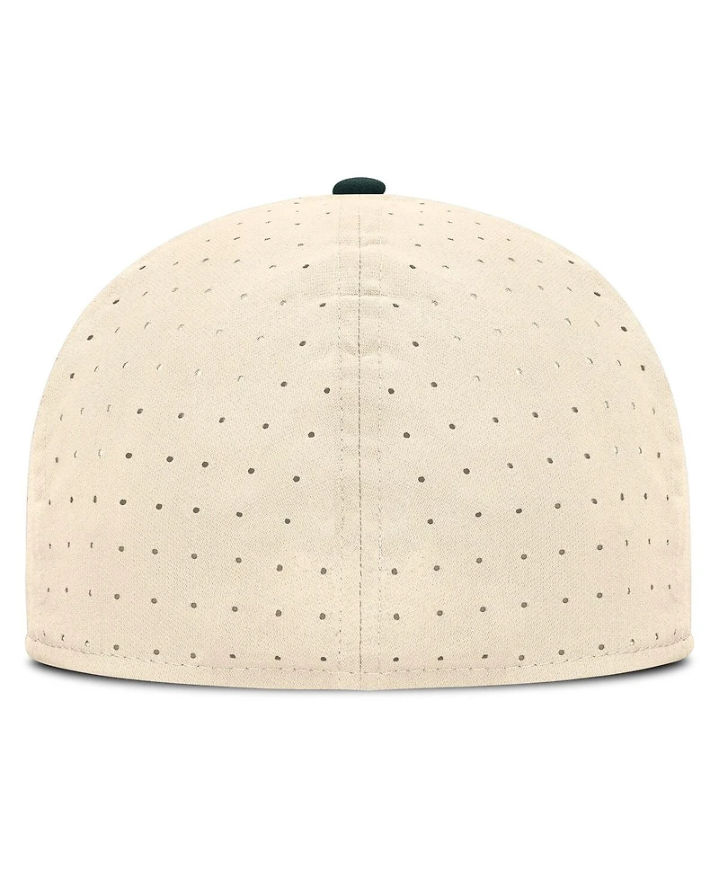 Nike Men's Natural Michigan State Spartans On-Field Dugout True Performance Fitted Hat