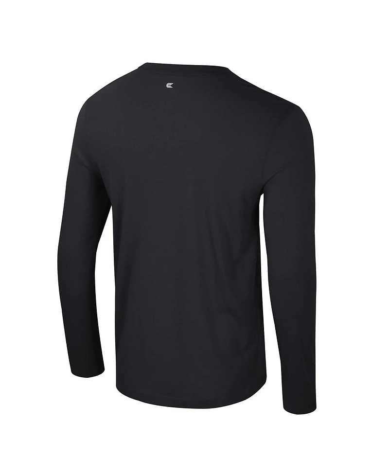 Colosseum Men's Black Michigan State Spartans Color Pop Active Blend 2-Hit Long Sleeve T-Shirt