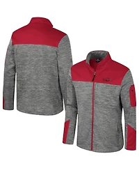 Colosseum Men's Gray/Cardinal Arkansas Razorbacks Guard Full-Zip Jacket