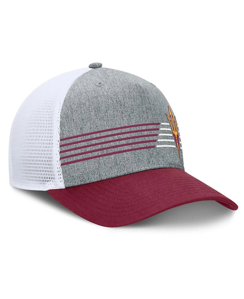 Fanatics Men's Heather Gray/Maroon Arizona State Sun Devils Profile Trucker Adjustable Hat