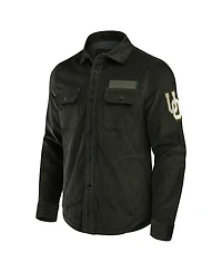Fanatics Men's Olive Oregon Ducks Corduroy Full-Button Shacket