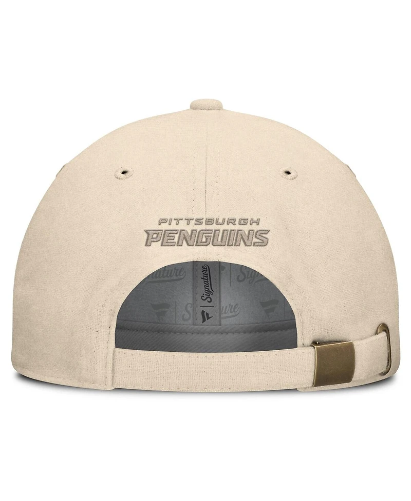 Fanatics Men's Tan Pittsburgh Penguins Front Office Canvas Adjustable Hat