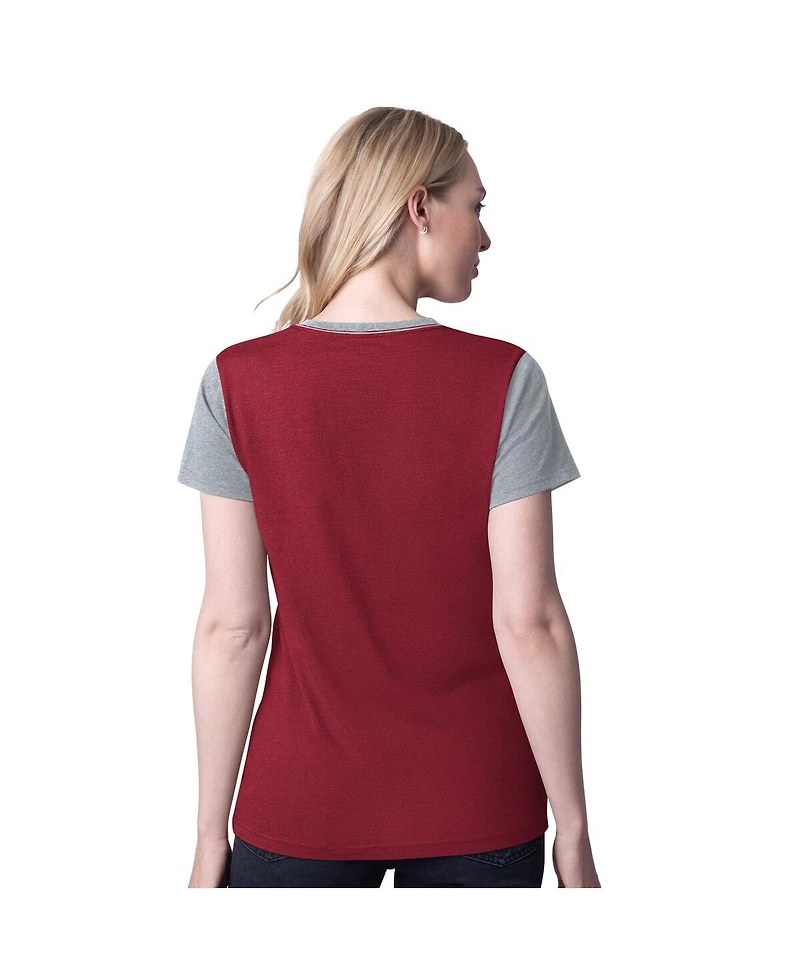 G-iii 4Her by Carl Banks Women's Crimson Alabama Tide Racer Crewneck Ringer T-Shirt