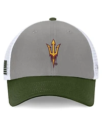 Top of the World Men's Gray/Green Arizona State Sun Devils Oht Military Appreciation Badge Trucker Adjustable Hat