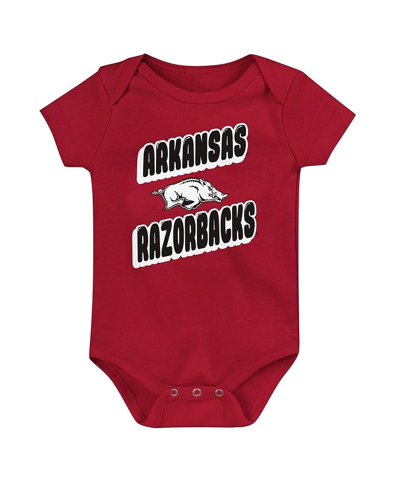 Outerstuff Newborn Cardinal Arkansas Razorbacks Sunday Comics Bodysuit 3-Pack