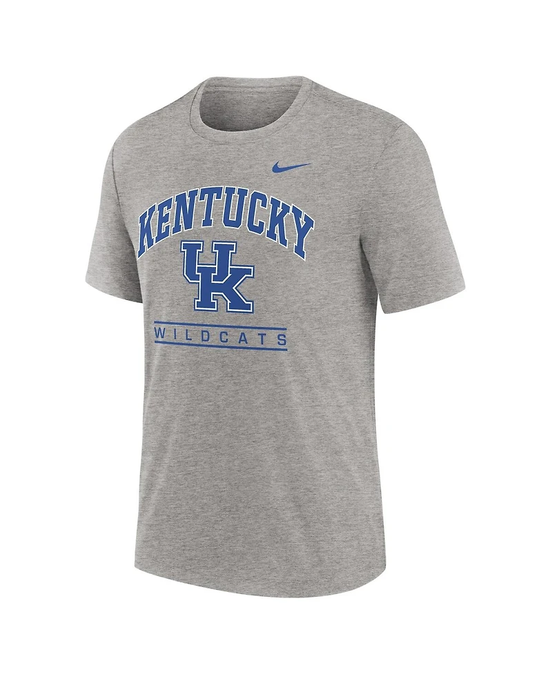 Nike Men's Heather Gray Kentucky Wildcats Arch Over Logo Tri-Blend T-Shirt