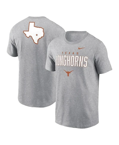 Nike Men's Heather Gray Texas Longhorns Campus 2-Hit Primary Mascot T-Shirt