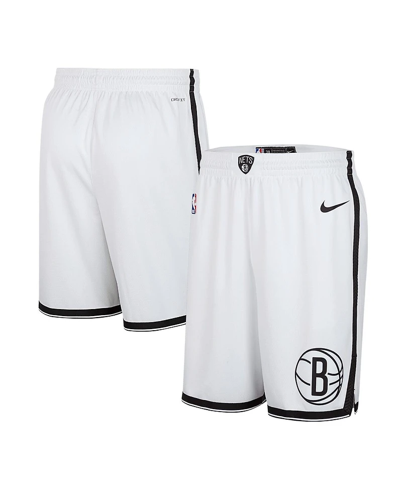 Nike Men's White Brooklyn Nets 2024/25 Association Edition Swingman Shorts