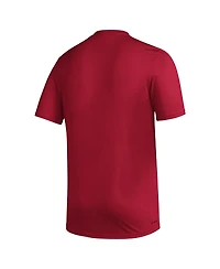 Adidas Men's Red Kansas Jayhawks Primary Locker Logo Pre-Game Aeroready T-Shirt
