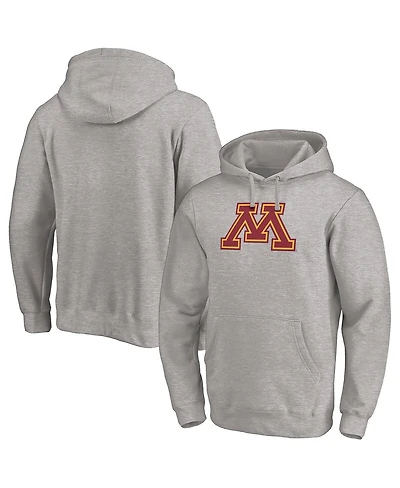 Fanatics Men's Heather Gray Minnesota Golden Gophers Primary Logo Pullover Hoodie