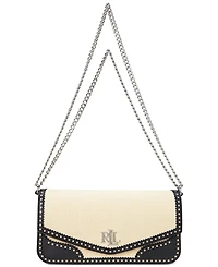 Lauren Ralph Lauren Straw & Leather Sawyer Bag