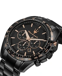 Maserati Men's Chronograph Black Metal Band Watch, 45mm