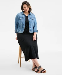 Style & Co Plus Solid Short-Sleeve Maxi Dress, Exclusively at Macy's