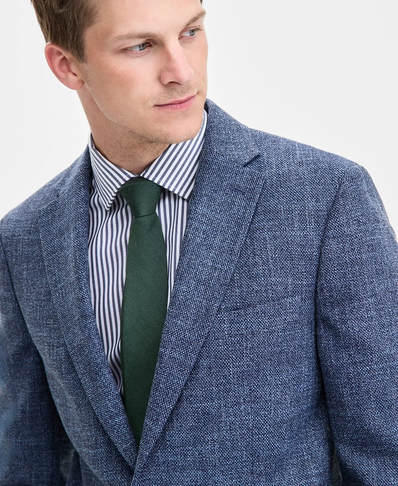 Tommy Hilfiger Men's Modern-Fit Textured Blue Sport Coat
