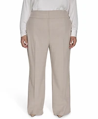 Calvin Klein Plus Size Windowpane Wide-Leg Pants