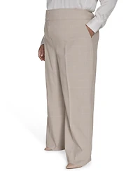 Calvin Klein Plus Size Windowpane Wide-Leg Pants