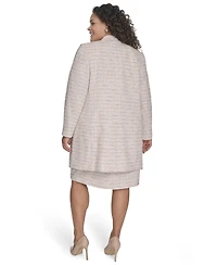 Calvin Klein Plus Tweed Open-Front Long-Sleeve Topper