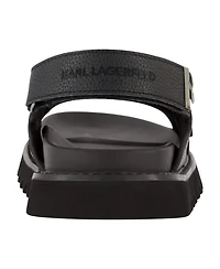 Karl Lagerfeld Paris Men's Tumbled Leather Fisherman Sandal