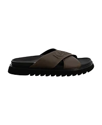 Karl Lagerfeld Paris Men's Tumbled Leather Criss Cross Sandal