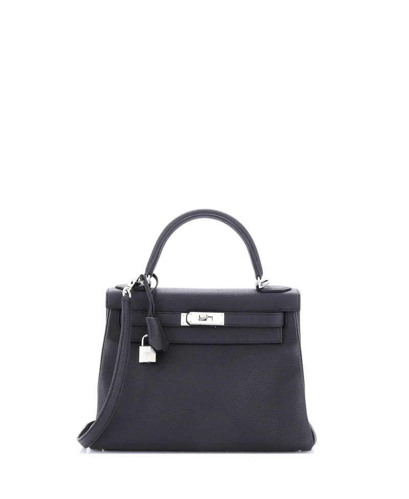 Pre-Owned Hermes Kelly Handbag Togo with Palladium Hardware