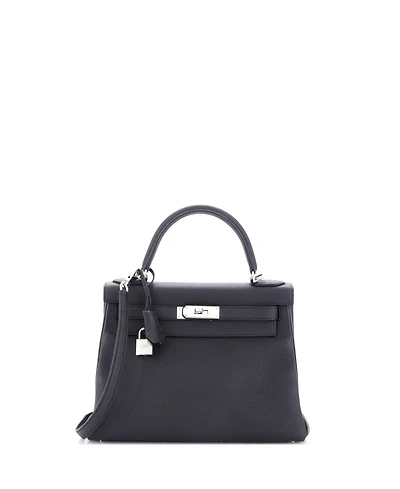 Pre-Owned Hermes Kelly Handbag Togo with Palladium Hardware