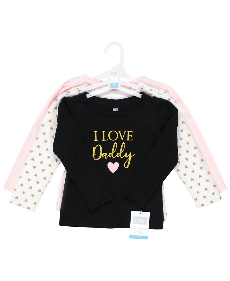 Hudson Baby Girls 3Pk Long Sleeve T-Shirts