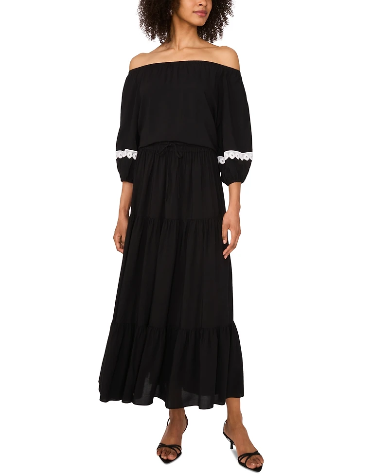 Sam & Jess Women's Lace-Trim Off-The-Shoulder Top