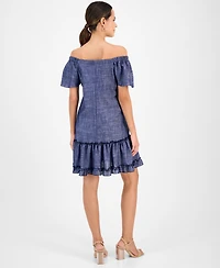 Robbie Bee Women's Square-Neck Short-Sleeve Shift Dress