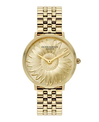 Olivia Burton Women's Sunflower Gold Tone Stainless Steel Bracelet Watch, 35mm