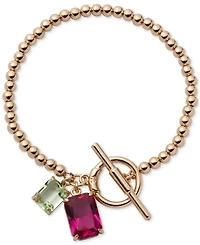 Lauren Ralph Gold-Tone Crystal Stone Flex Bracelet