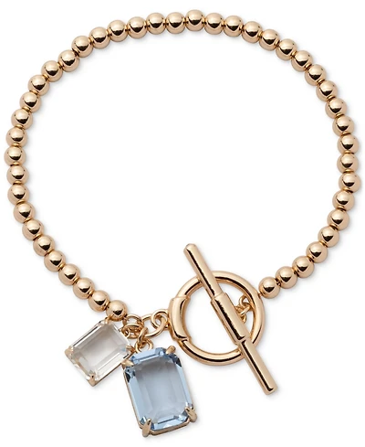Lauren Ralph Gold-Tone Crystal Stone Flex Bracelet