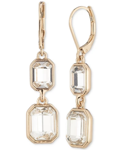 Lauren Ralph Lauren Gold-Tone Crystal Double Drop Earrings