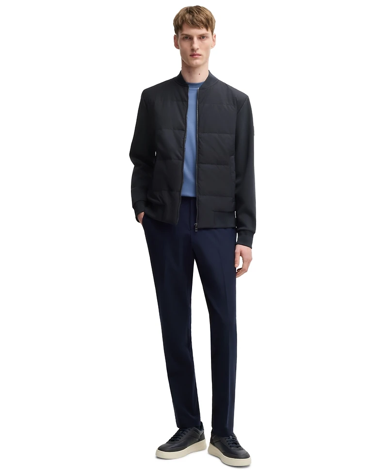 Boss by Hugo Men's Cotton-Blend Zip-Up Padded Jacket