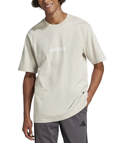 adidas Men's Essentials Regular-Fit Linear Logo Graphic T-Shirt