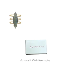 Adornia Fine Labradorite Marquis Ring 14k gold vermeil