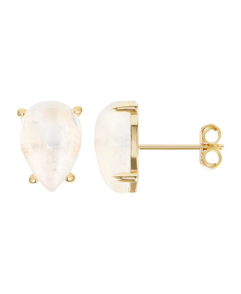 Adornia Fine Moonstone Pear Cut Studs 14k gold vermeil