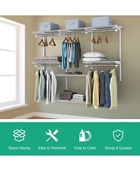 Adjustable Wall Mounted Closet Rack System with Shelf