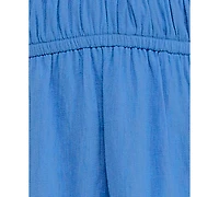 Trixxi Juniors' Bubble-Sleeve Tie Front Tiered Dress